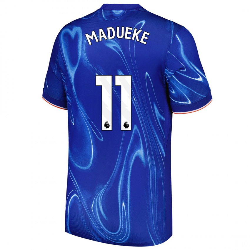 Niño Camiseta Noni Madueke #11 Azul Blanco 1ª Equipación 2024/25 La Camisa Argentina