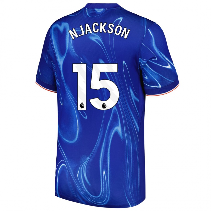 Niño Camiseta Nicolas Jackson #15 Azul Blanco 1ª Equipación 2024/25 La Camisa Argentina