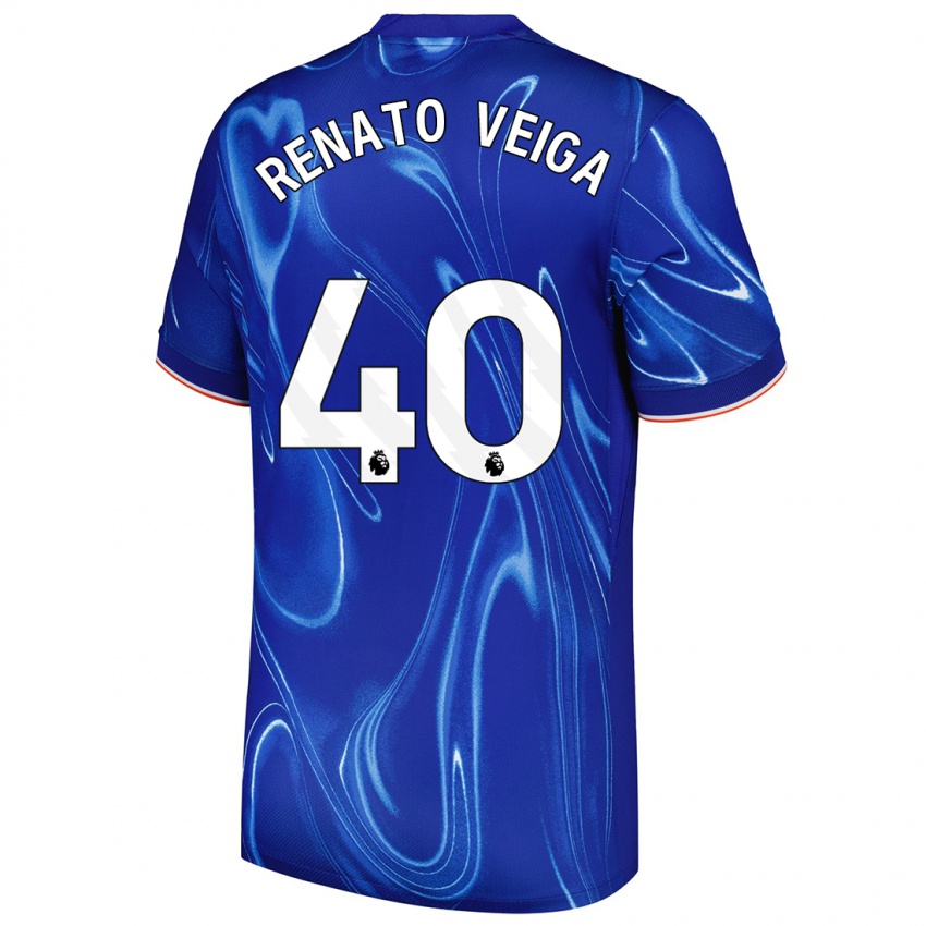 Niño Camiseta Renato Veiga #40 Azul Blanco 1ª Equipación 2024/25 La Camisa Argentina