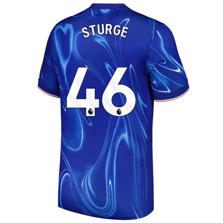 Niño Camiseta Zak Sturge #46 Azul Blanco 1ª Equipación 2024/25 La Camisa Argentina