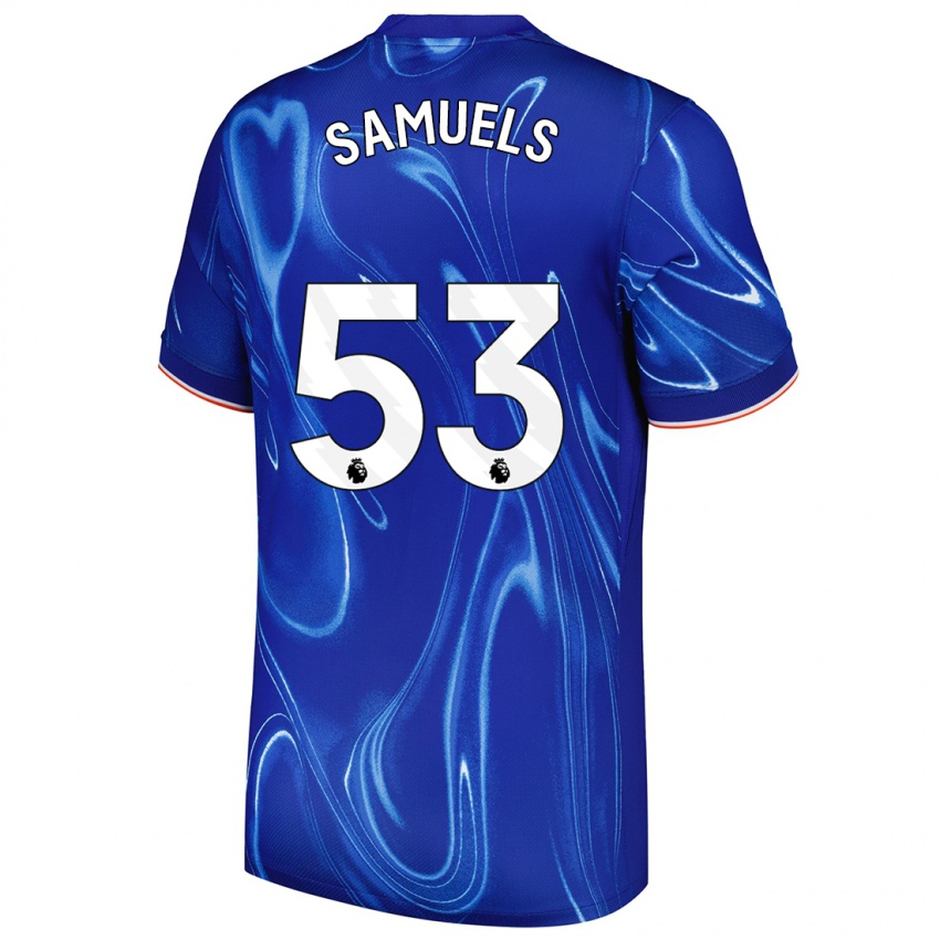 Niño Camiseta Ishé Samuels-Smith #53 Azul Blanco 1ª Equipación 2024/25 La Camisa Argentina