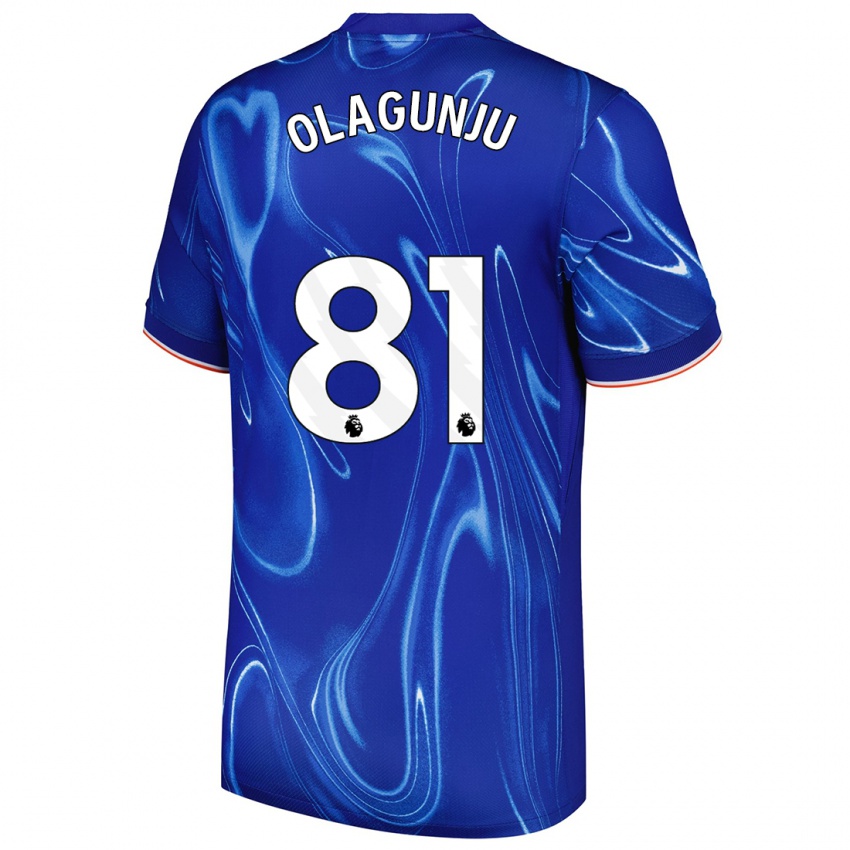 Niño Camiseta Saheed Olagunju #81 Azul Blanco 1ª Equipación 2024/25 La Camisa Argentina