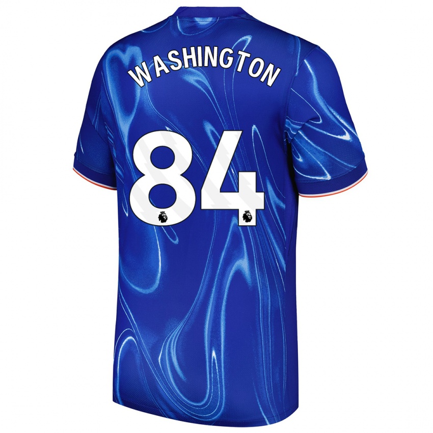 Niño Camiseta Marcell Washington #84 Azul Blanco 1ª Equipación 2024/25 La Camisa Argentina