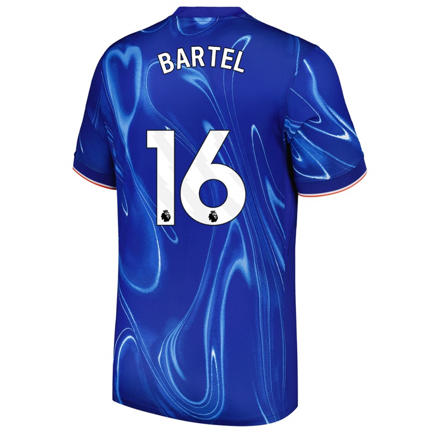 Niño Camiseta Júlia Bartel #16 Azul Blanco 1ª Equipación 2024/25 La Camisa Argentina