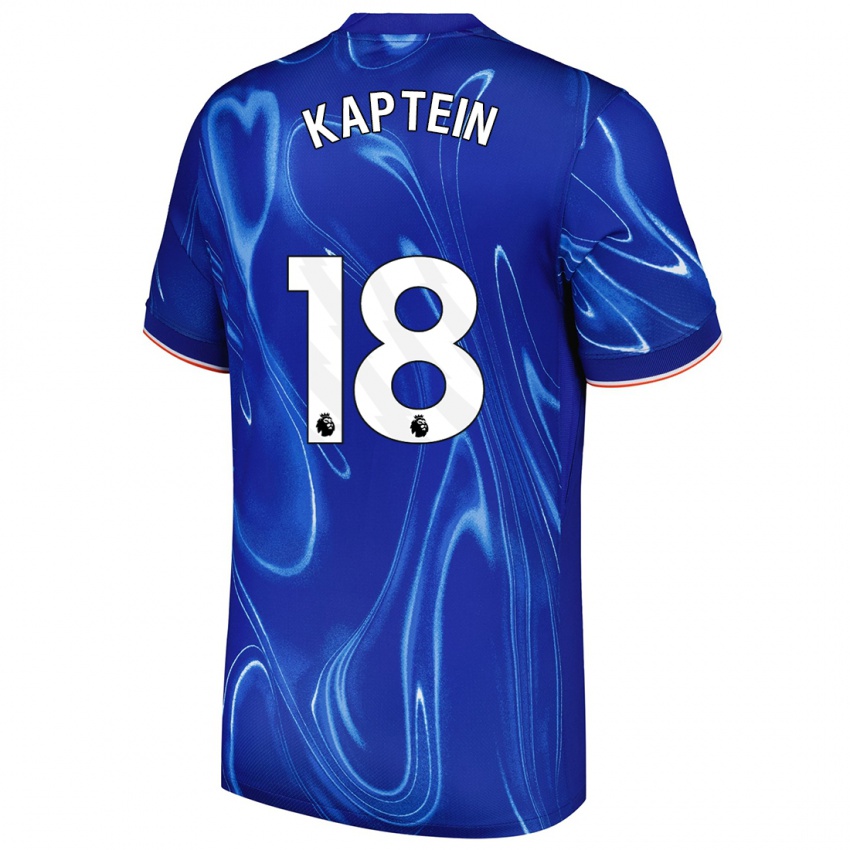 Niño Camiseta Wieke Kaptein #18 Azul Blanco 1ª Equipación 2024/25 La Camisa Argentina