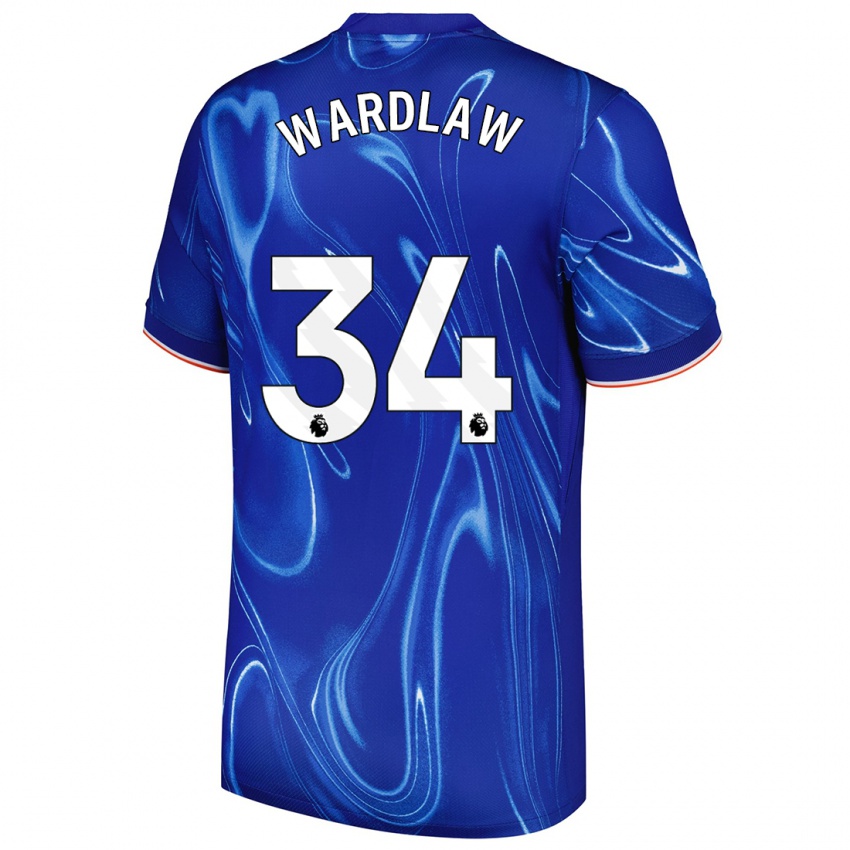 Niño Camiseta Charlotte Wardlaw #34 Azul Blanco 1ª Equipación 2024/25 La Camisa Argentina