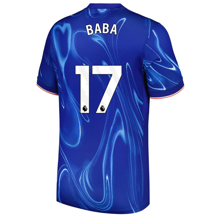 Niño Camiseta Abdul-Rahman Baba #17 Azul Blanco 1ª Equipación 2024/25 La Camisa Argentina