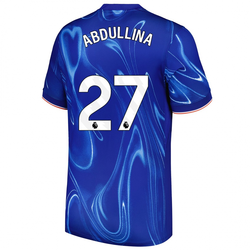 Niño Camiseta Alsu Abdullina #27 Azul Blanco 1ª Equipación 2024/25 La Camisa Argentina