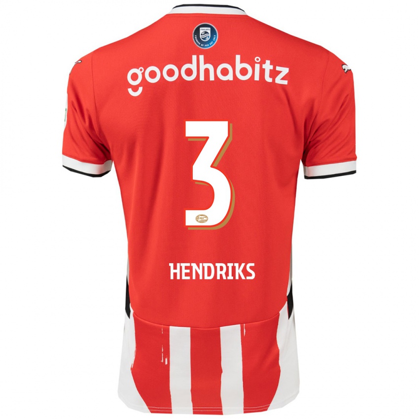 Niño Camiseta Gwyneth Hendriks #3 Rojo Blanco 1ª Equipación 2024/25 La Camisa Argentina