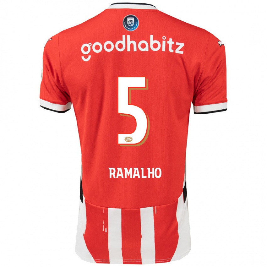 Niño Camiseta Andre Ramalho #5 Rojo Blanco 1ª Equipación 2024/25 La Camisa Argentina