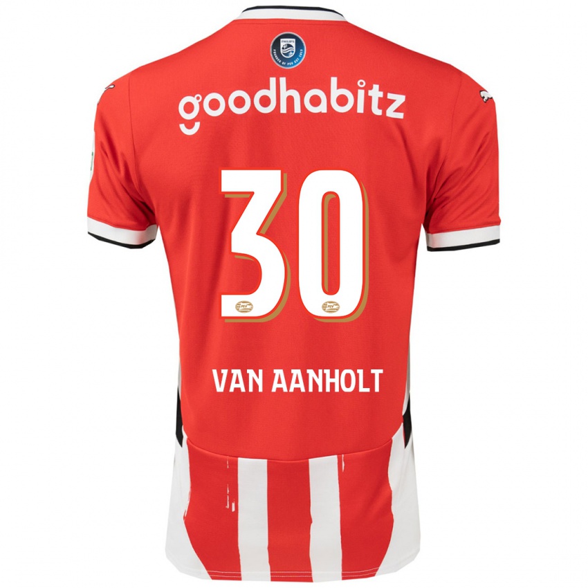 Niño Camiseta Patrick Van Aanholt #30 Rojo Blanco 1ª Equipación 2024/25 La Camisa Argentina