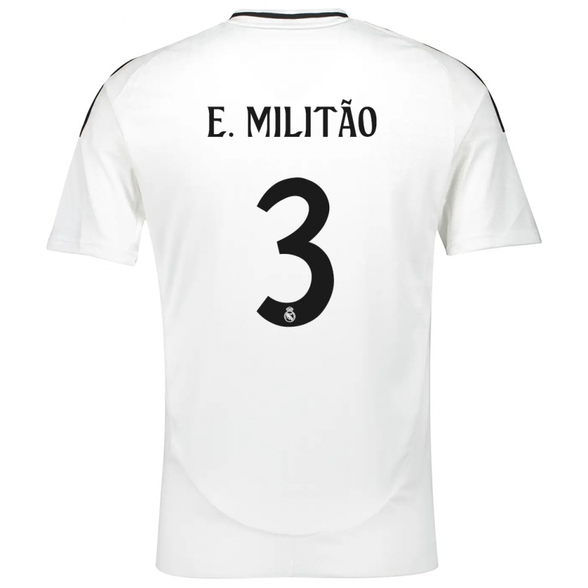 Niño Camiseta Eder Militao #3 Blanco 1ª Equipación 2024/25 La Camisa Argentina