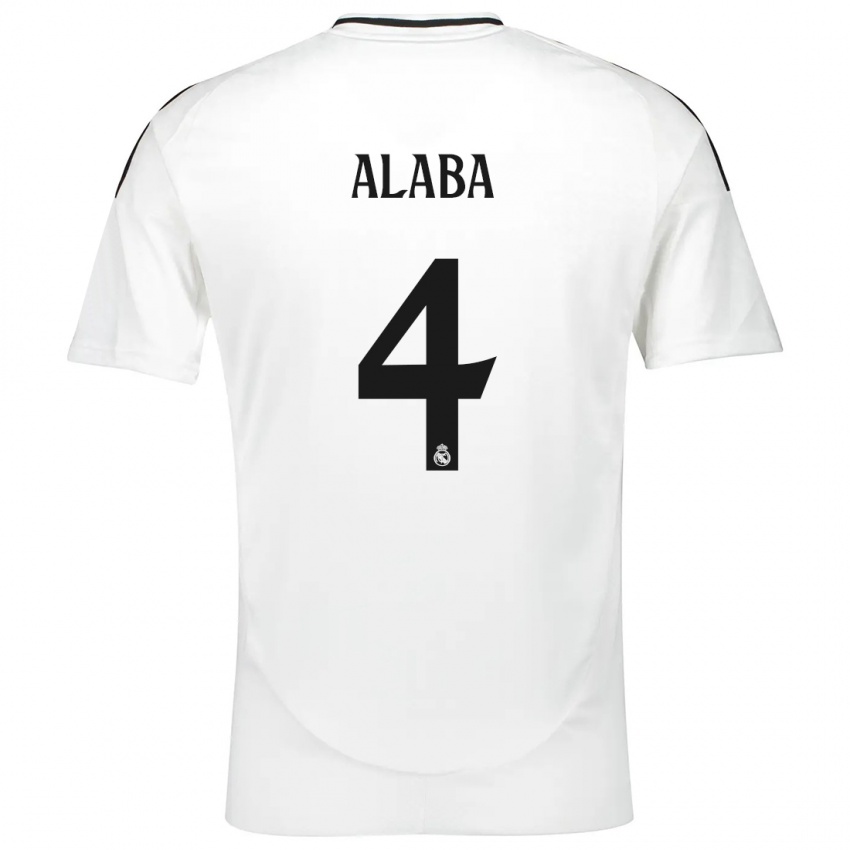 Niño Camiseta David Alaba #4 Blanco 1ª Equipación 2024/25 La Camisa Argentina