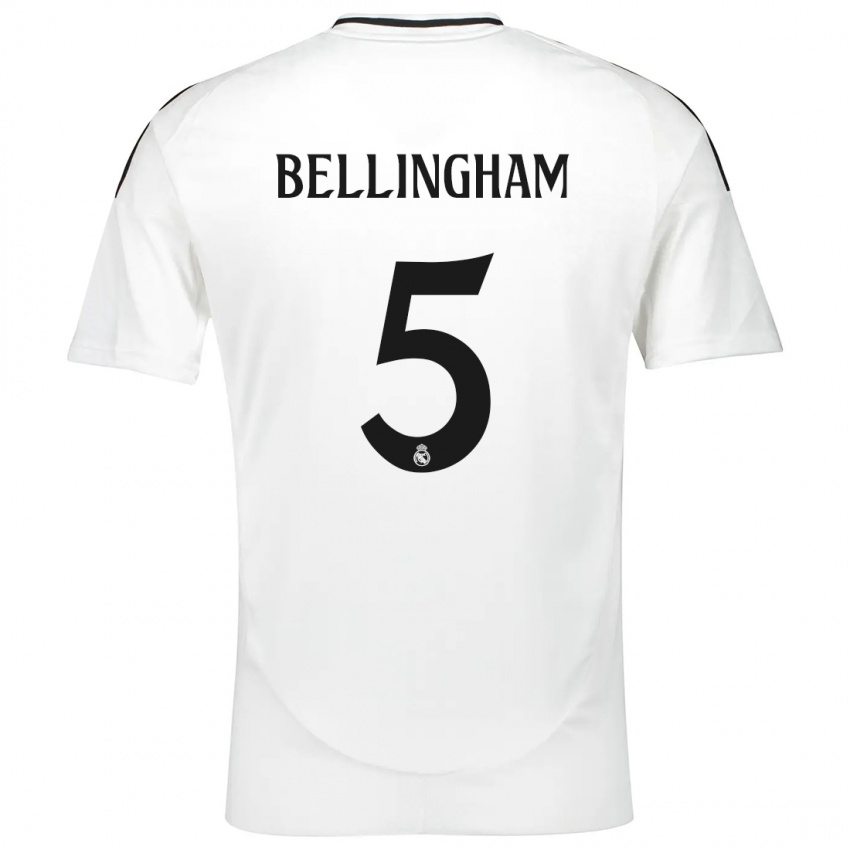 Niño Camiseta Jude Bellingham #5 Blanco 1ª Equipación 2024/25 La Camisa Argentina