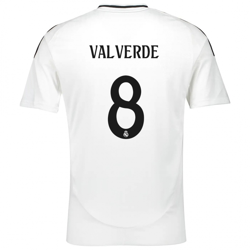 Niño Camiseta Federico Valverde #8 Blanco 1ª Equipación 2024/25 La Camisa Argentina