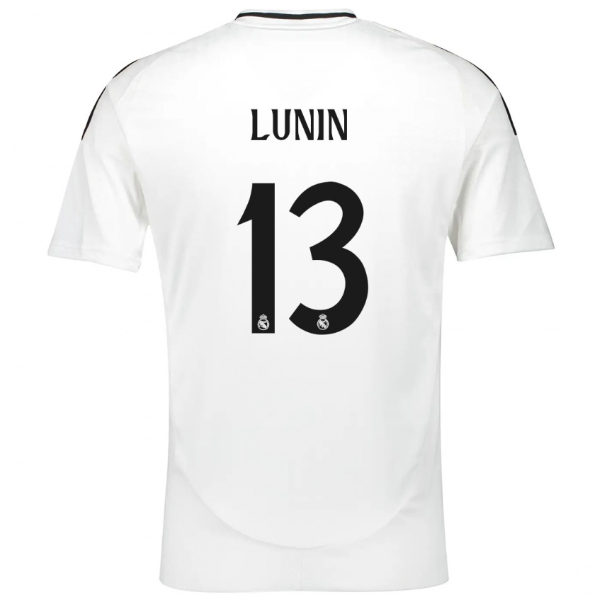 Niño Camiseta Andriy Lunin #13 Blanco 1ª Equipación 2024/25 La Camisa Argentina