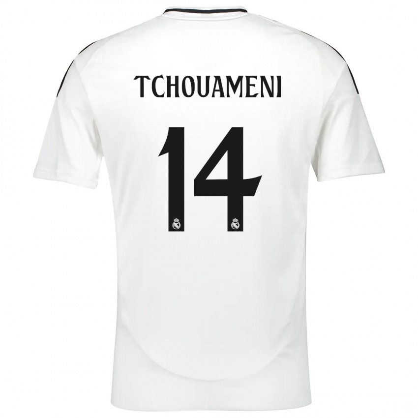 Niño Camiseta Aurelien Tchouameni #14 Blanco 1ª Equipación 2024/25 La Camisa Argentina