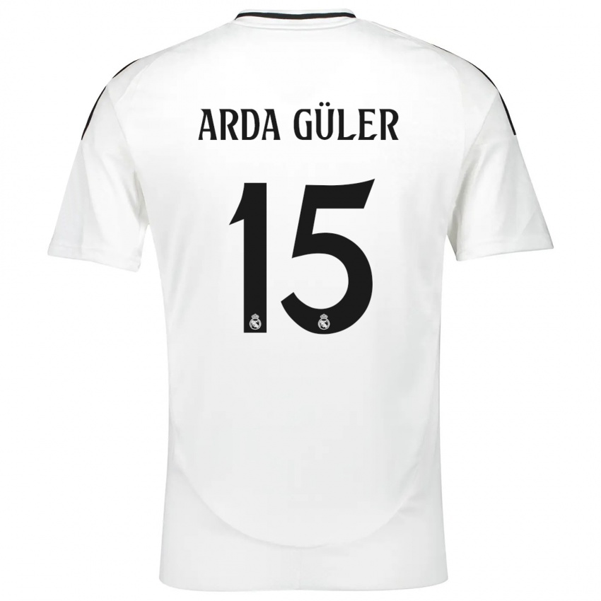 Niño Camiseta Arda Güler #15 Blanco 1ª Equipación 2024/25 La Camisa Argentina