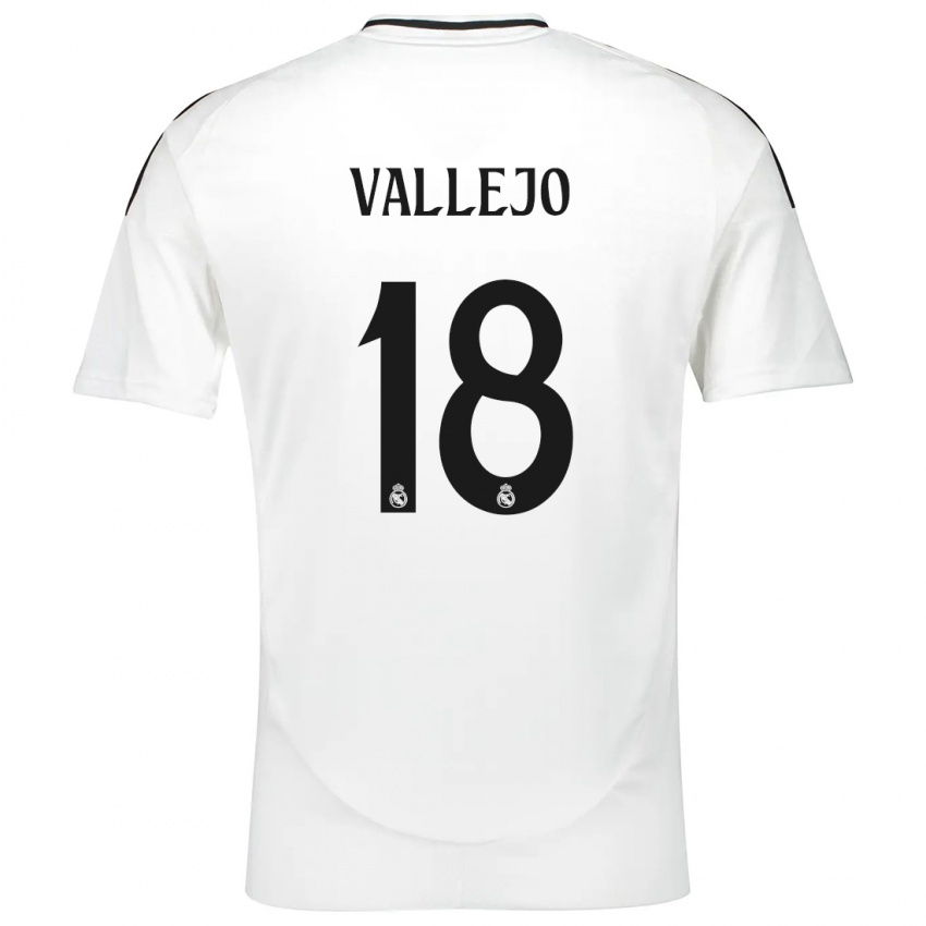 Niño Camiseta Jesus Vallejo #18 Blanco 1ª Equipación 2024/25 La Camisa Argentina