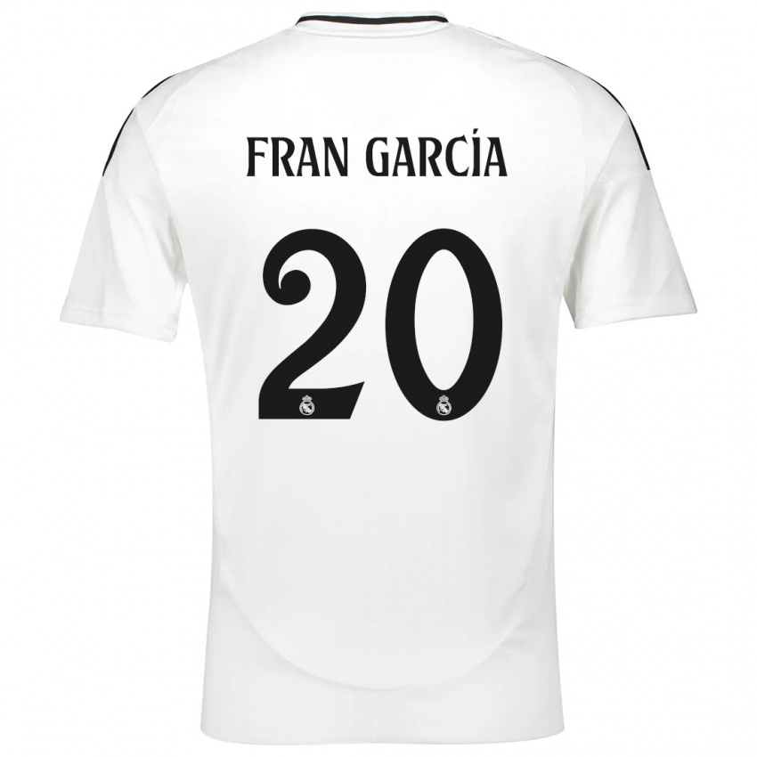 Niño Camiseta Fran García #20 Blanco 1ª Equipación 2024/25 La Camisa Argentina