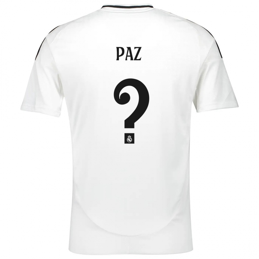 Niño Camiseta Nico Paz #0 Blanco 1ª Equipación 2024/25 La Camisa Argentina