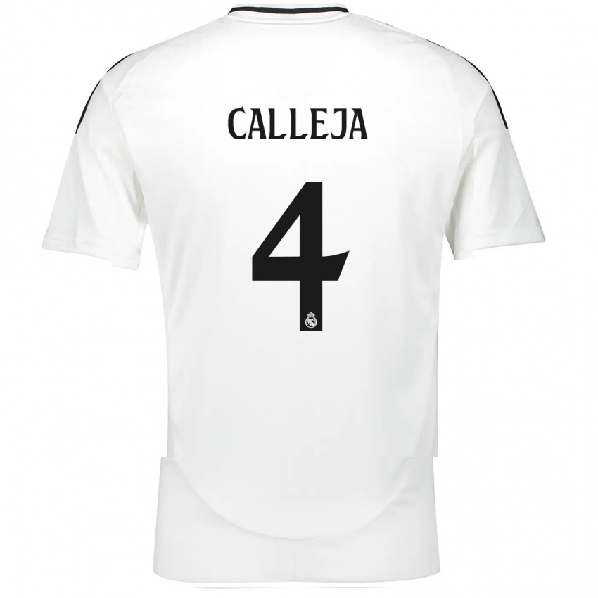 Niño Camiseta Jaime Calleja #4 Blanco 1ª Equipación 2024/25 La Camisa Argentina