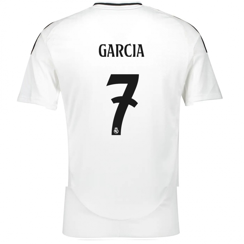 Niño Camiseta Gonzalo Garcia #7 Blanco 1ª Equipación 2024/25 La Camisa Argentina