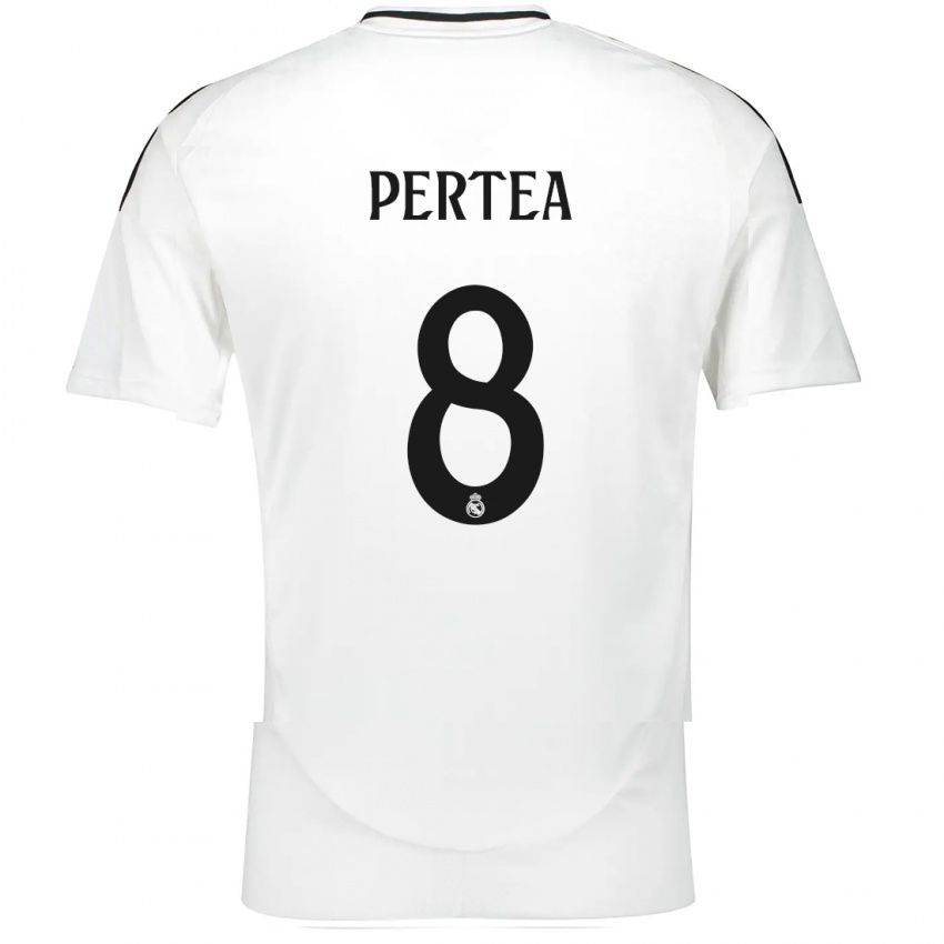 Niño Camiseta Raul Pertea #8 Blanco 1ª Equipación 2024/25 La Camisa Argentina