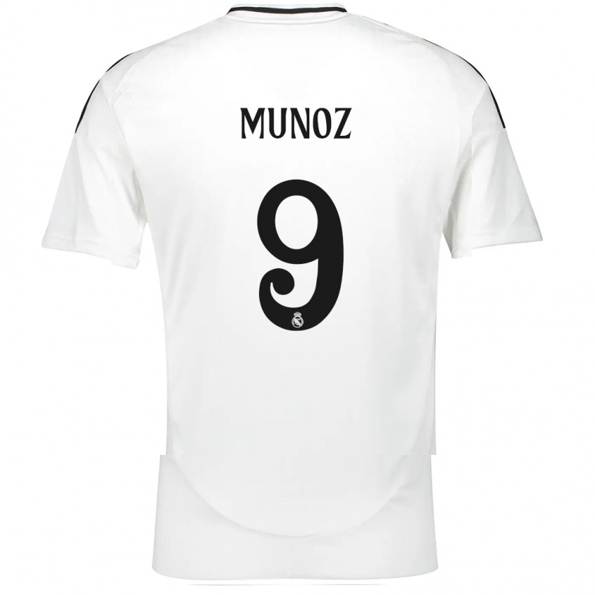 Niño Camiseta Victor Munoz #9 Blanco 1ª Equipación 2024/25 La Camisa Argentina