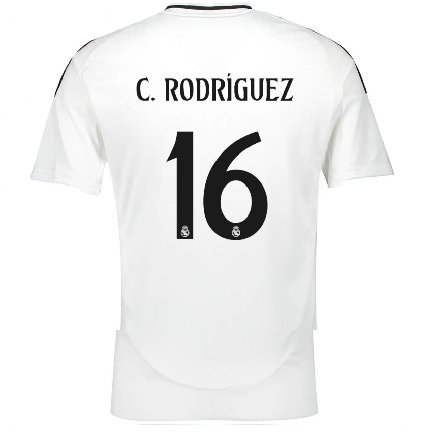 Niño Camiseta Carlos Rodríguez #16 Blanco 1ª Equipación 2024/25 La Camisa Argentina