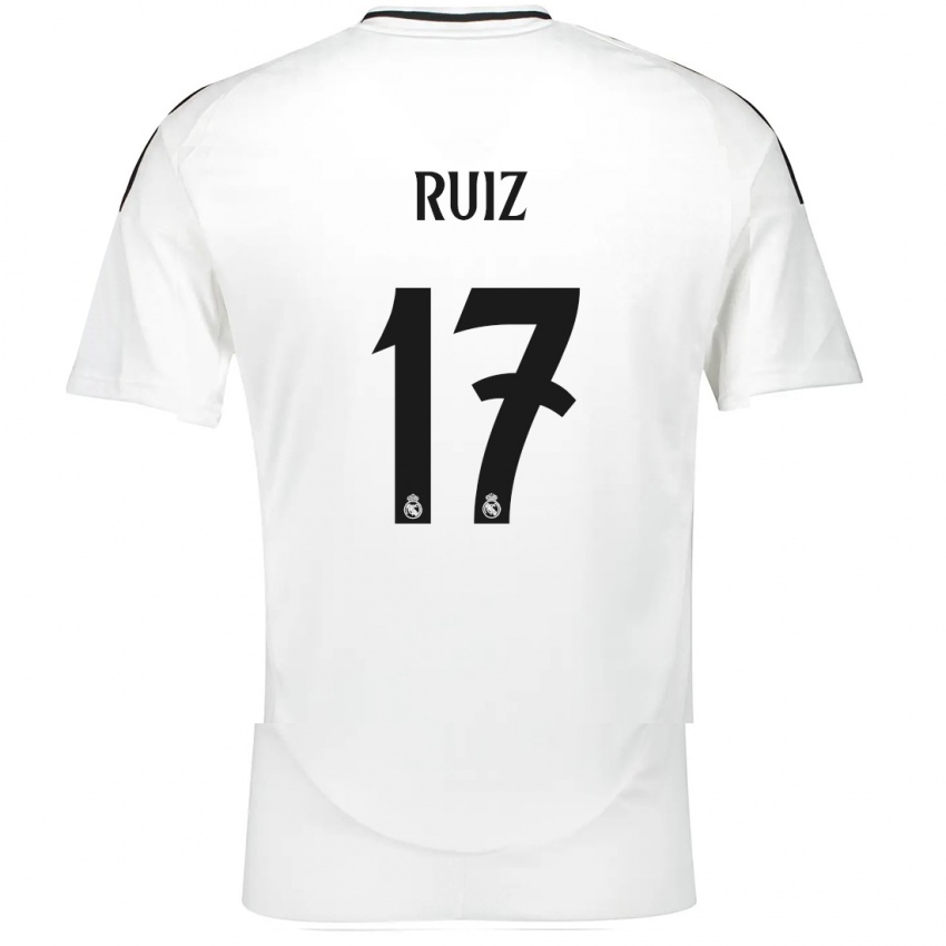 Niño Camiseta David Ruiz #17 Blanco 1ª Equipación 2024/25 La Camisa Argentina