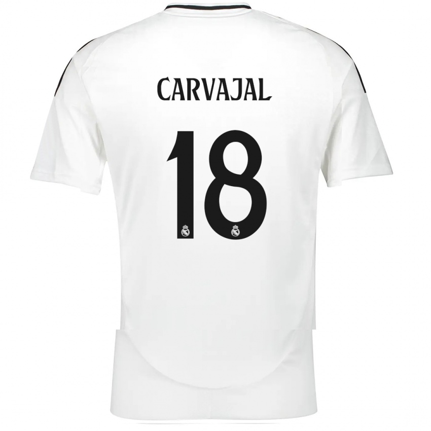 Niño Camiseta Angel Carvajal #18 Blanco 1ª Equipación 2024/25 La Camisa Argentina