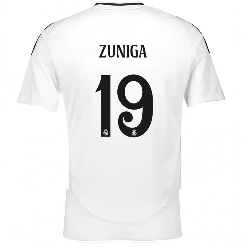 Niño Camiseta Loren Zúñiga #19 Blanco 1ª Equipación 2024/25 La Camisa Argentina