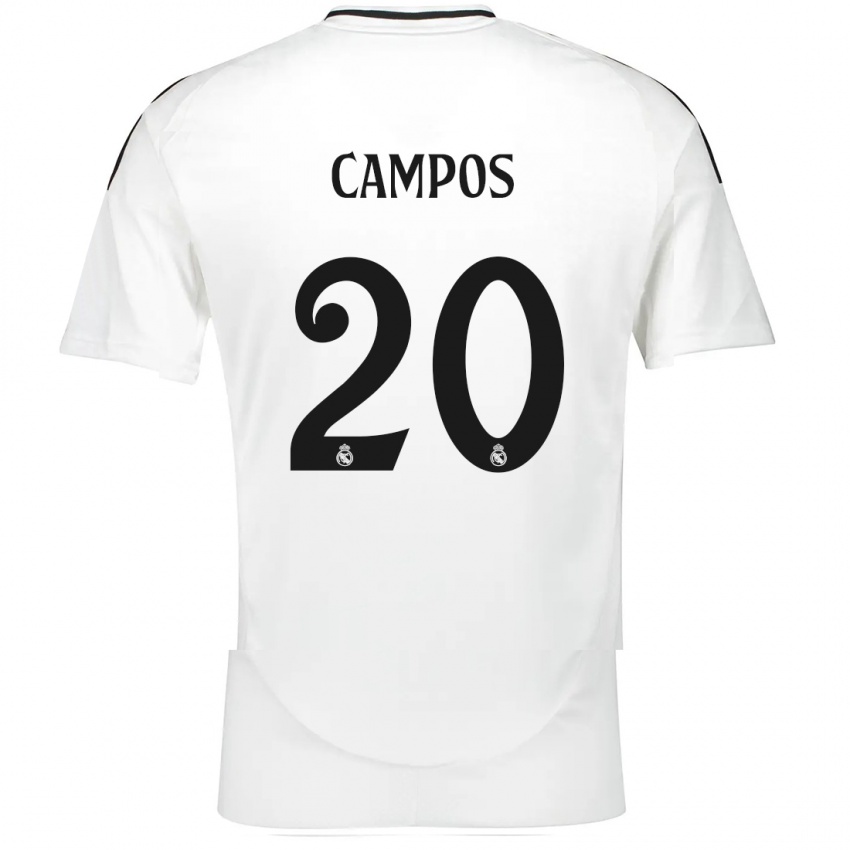 Niño Camiseta Andrés Campos #20 Blanco 1ª Equipación 2024/25 La Camisa Argentina