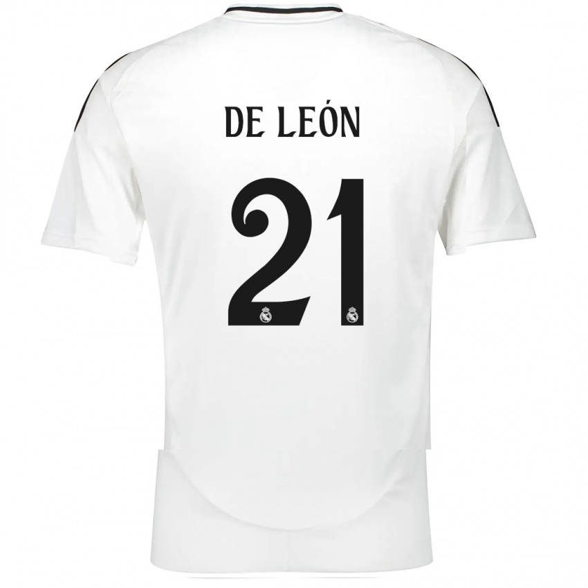 Niño Camiseta Jeremy De León #21 Blanco 1ª Equipación 2024/25 La Camisa Argentina