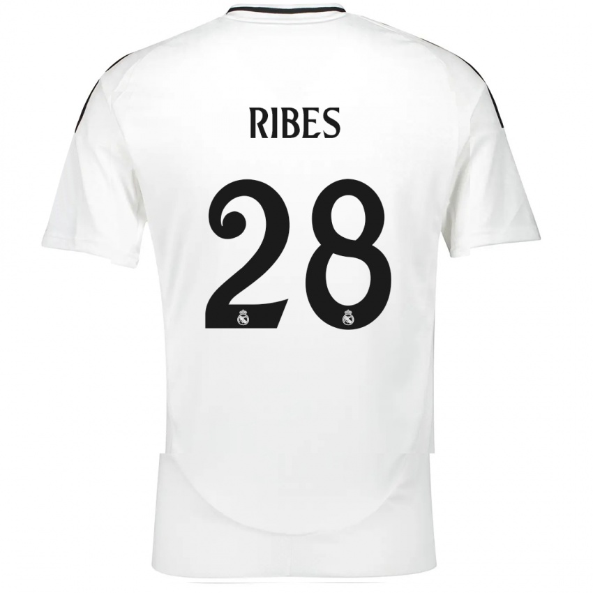 Niño Camiseta Kike Ribes #28 Blanco 1ª Equipación 2024/25 La Camisa Argentina