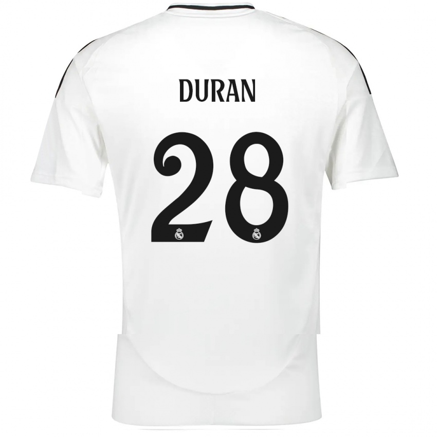 Niño Camiseta Pol Duran #28 Blanco 1ª Equipación 2024/25 La Camisa Argentina