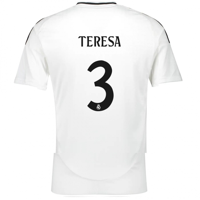 Niño Camiseta Teresa Abelleira #3 Blanco 1ª Equipación 2024/25 La Camisa Argentina