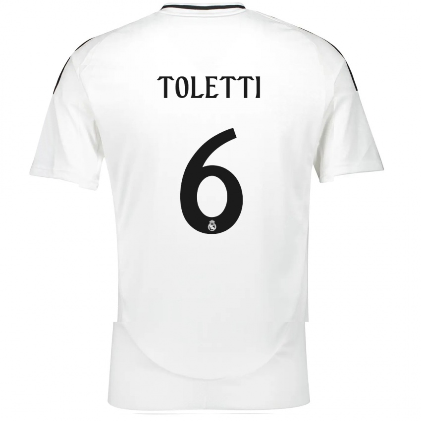 Niño Camiseta Sandie Toletti #6 Blanco 1ª Equipación 2024/25 La Camisa Argentina