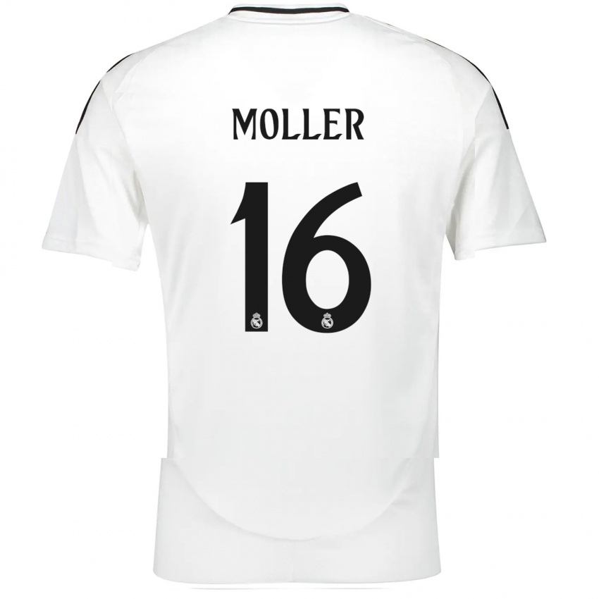 Niño Camiseta Caroline Moller #16 Blanco 1ª Equipación 2024/25 La Camisa Argentina