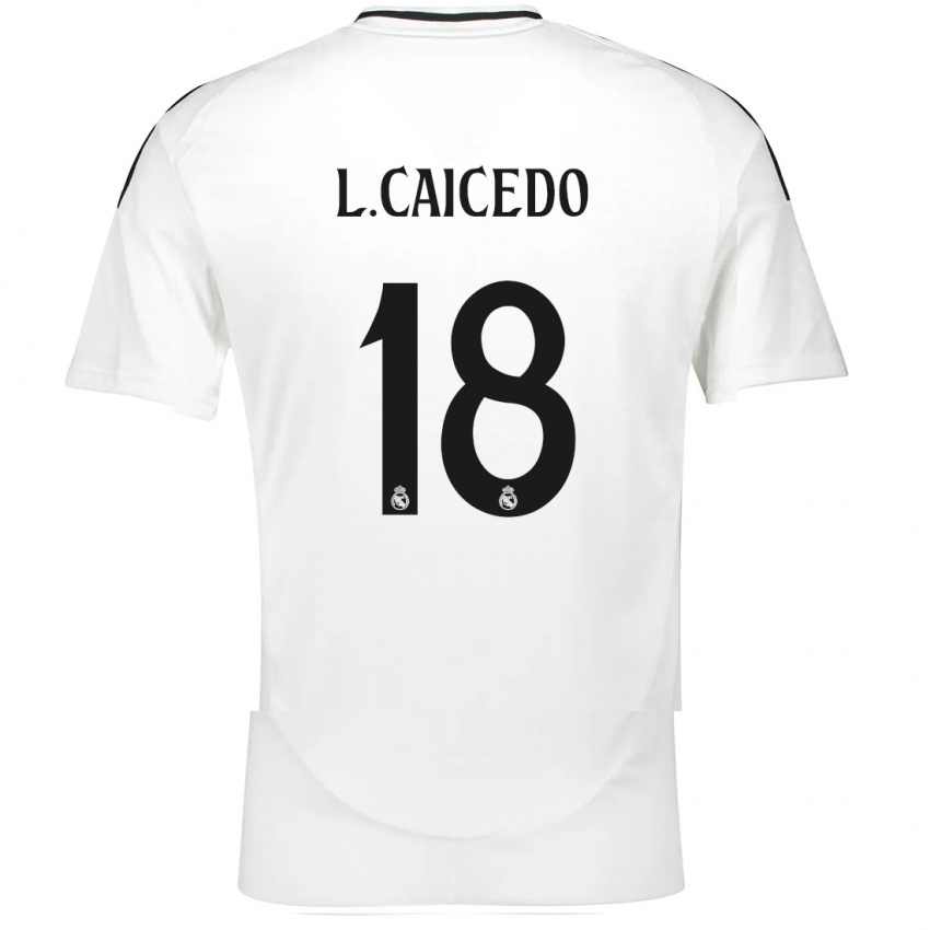 Niño Camiseta Linda Caicedo #18 Blanco 1ª Equipación 2024/25 La Camisa Argentina