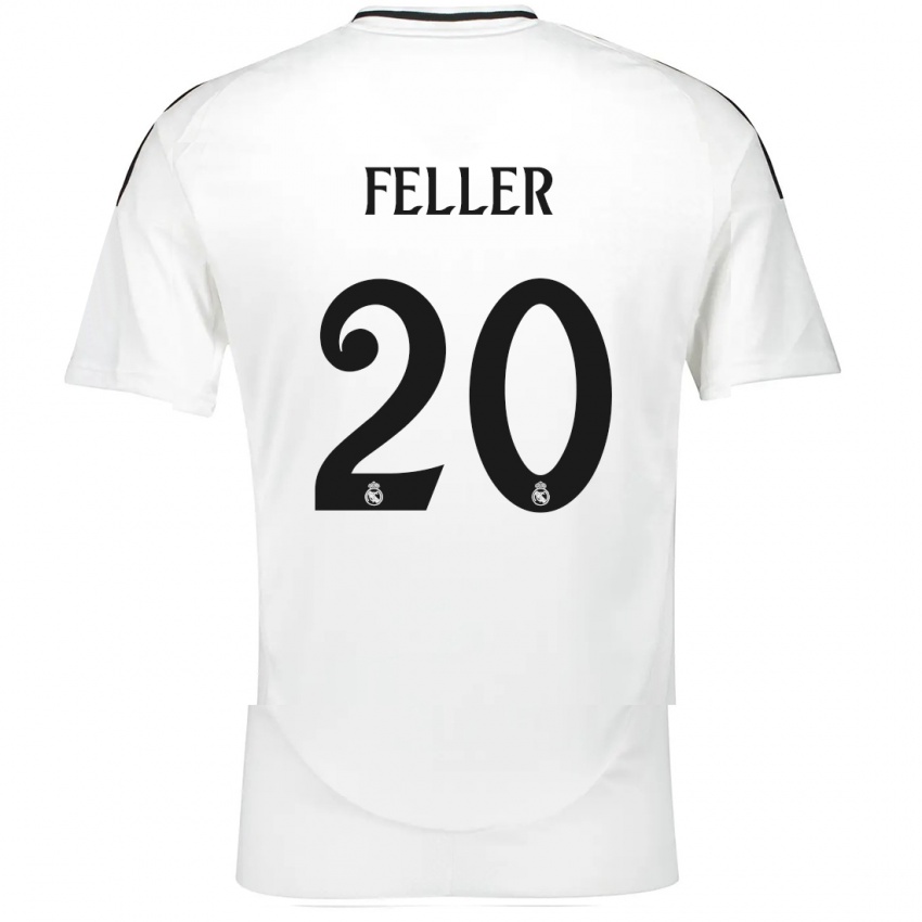 Niño Camiseta Naomie Feller #20 Blanco 1ª Equipación 2024/25 La Camisa Argentina