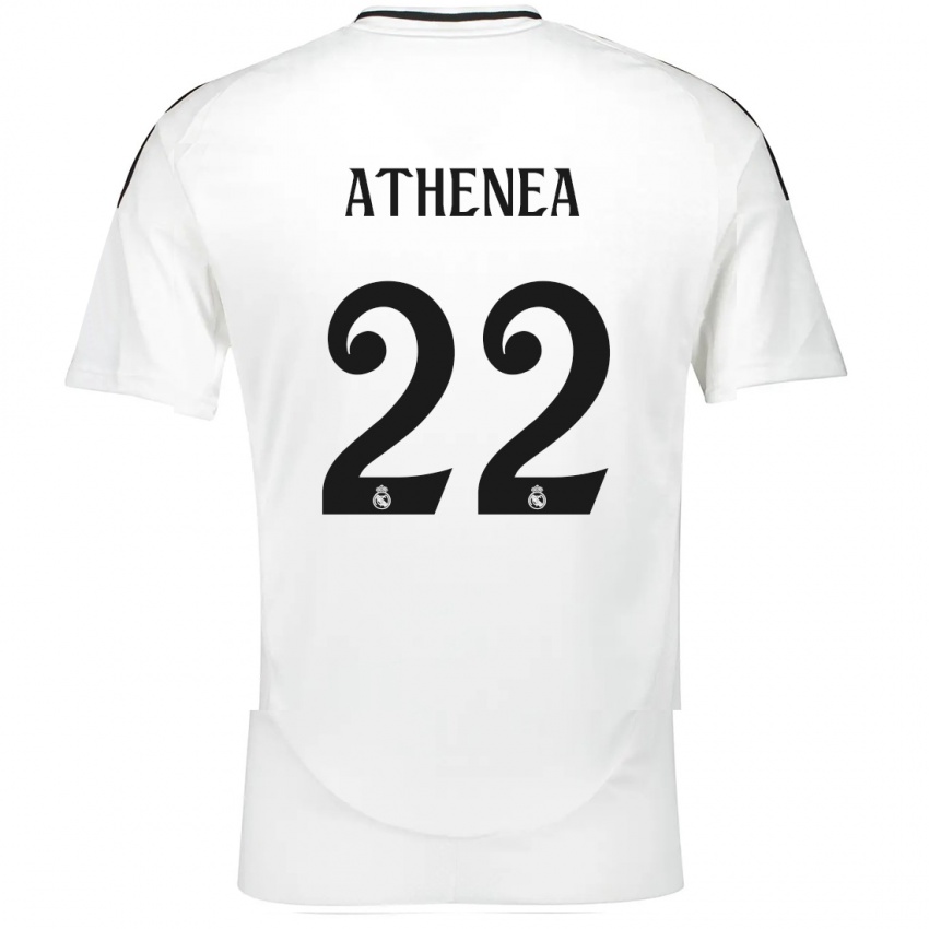 Niño Camiseta Athenea Del Castillo #22 Blanco 1ª Equipación 2024/25 La Camisa Argentina