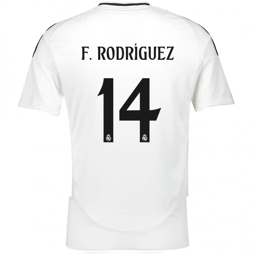 Niño Camiseta Fer Rodríguez #14 Blanco 1ª Equipación 2024/25 La Camisa Argentina