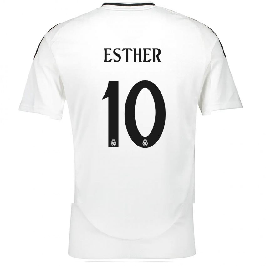 Niño Camiseta Esther Gonzalez #10 Blanco 1ª Equipación 2024/25 La Camisa Argentina