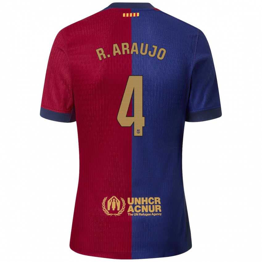 Niño Camiseta Ronald Araújo #4 Azul Rojo 1ª Equipación 2024/25 La Camisa Argentina