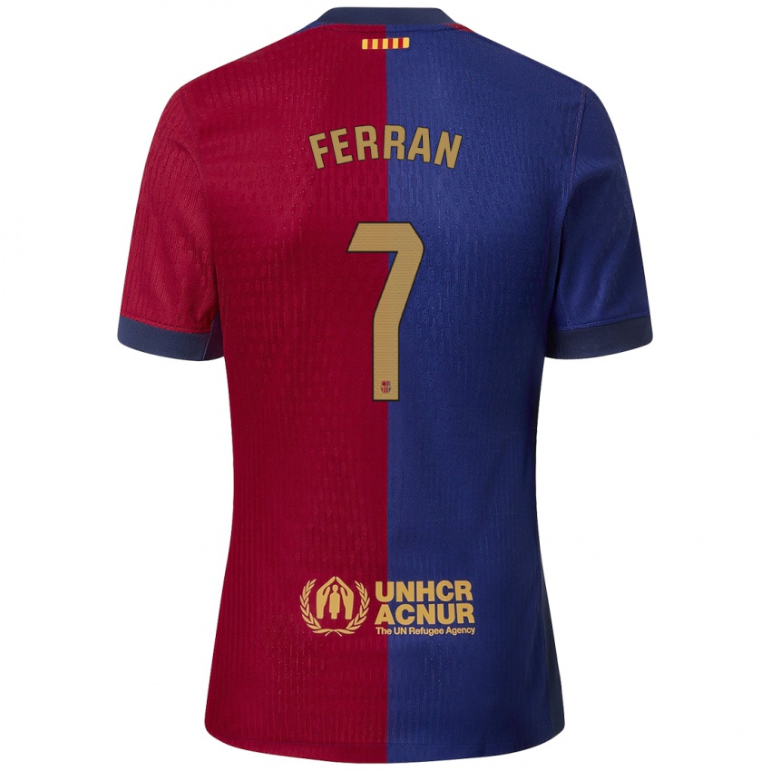 Niño Camiseta Ferran Torres #7 Azul Rojo 1ª Equipación 2024/25 La Camisa Argentina