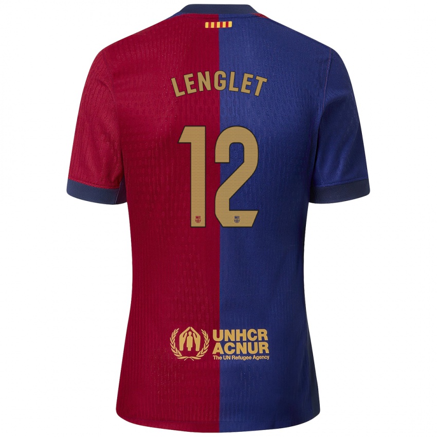 Niño Camiseta Clement Lenglet #12 Azul Rojo 1ª Equipación 2024/25 La Camisa Argentina