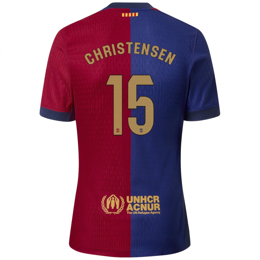 Niño Camiseta Andreas Christensen #15 Azul Rojo 1ª Equipación 2024/25 La Camisa Argentina