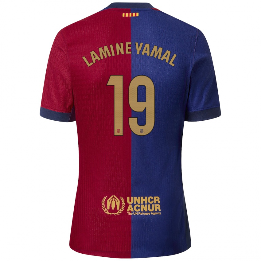 Niño Camiseta Lamine Yamal #19 Azul Rojo 1ª Equipación 2024/25 La Camisa Argentina